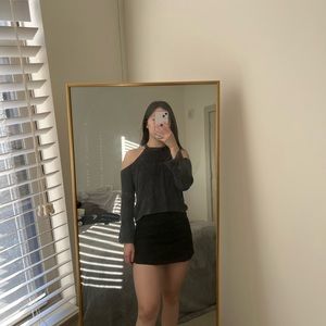 Sexy Cold shoulder gray sweater